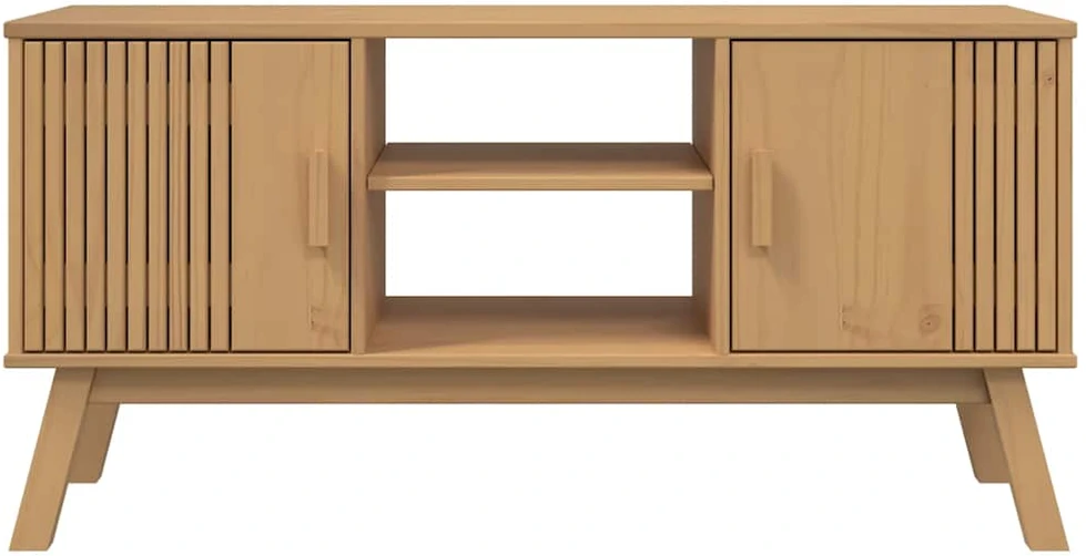 TV staliukas Televizoriaus spintelė OLDEN, ruda, 114x43x57cm, pušies masyvas