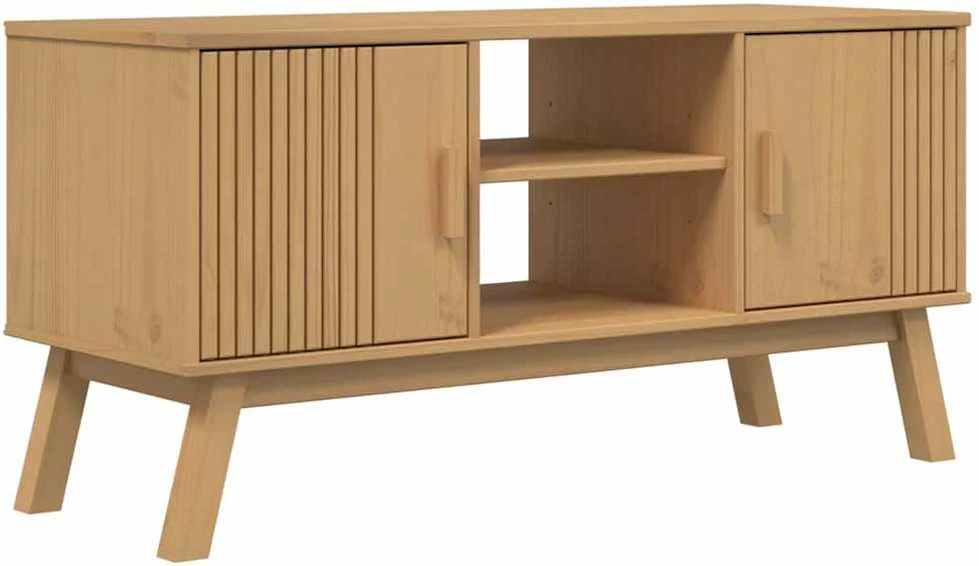 TV staliukas Televizoriaus spintelė OLDEN, ruda, 114x43x57cm, pušies masyvas