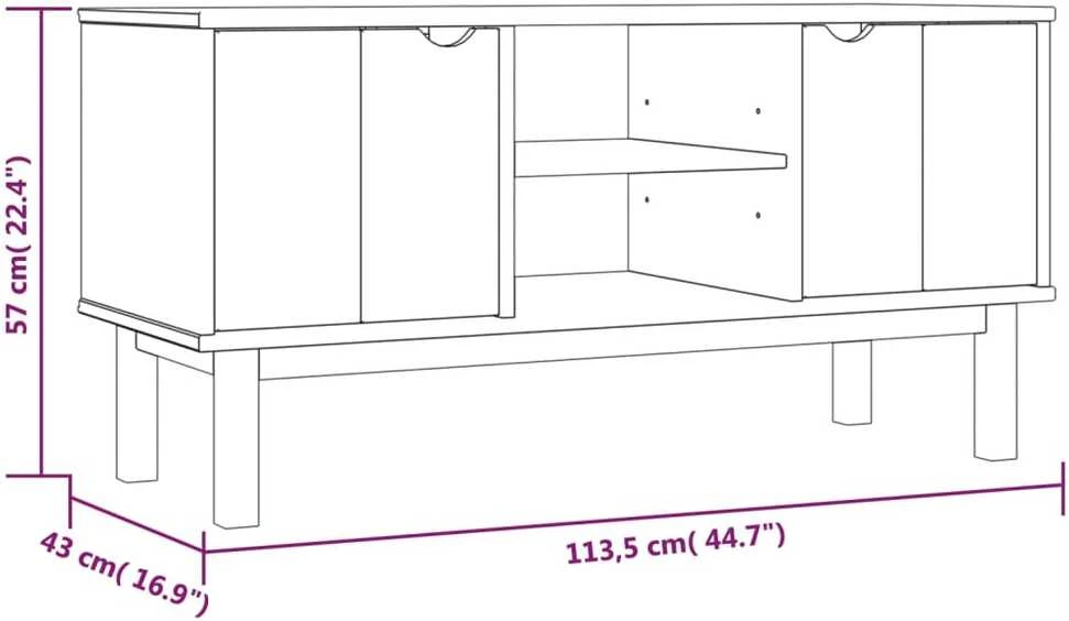 TV staliukas Televizoriaus spintelė OTTA, 113,5x43x57cm, pušies masyvas