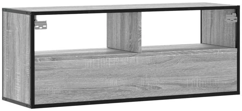 TV staliukas Televizoriaus spintelė, pilka, 100x31x39,5cm, mediena/metalas