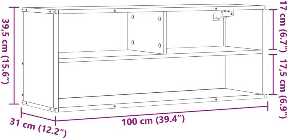 TV staliukas Televizoriaus spintelė, pilka, 100x31x39,5cm, mediena/metalas