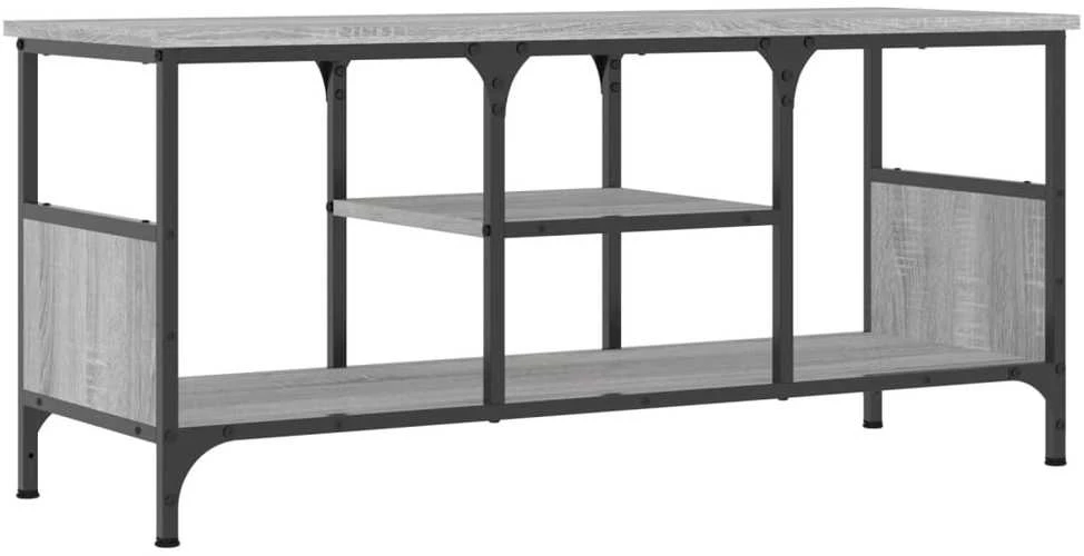TV staliukas Televizoriaus spintelė, pilka, 100x35x45cm, mediena ir geležis