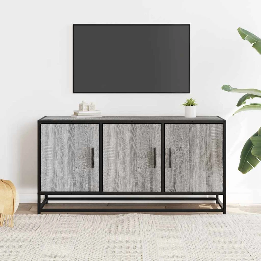 TV staliukas Televizoriaus spintelė, pilka, 100x35x50cm, mediena ir metalas