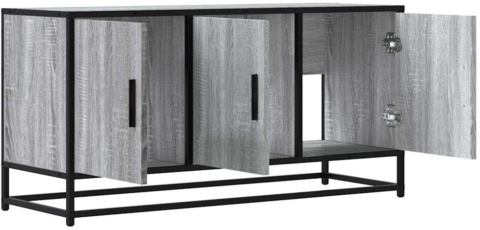 TV staliukas Televizoriaus spintelė, pilka, 100x35x50cm, mediena ir metalas