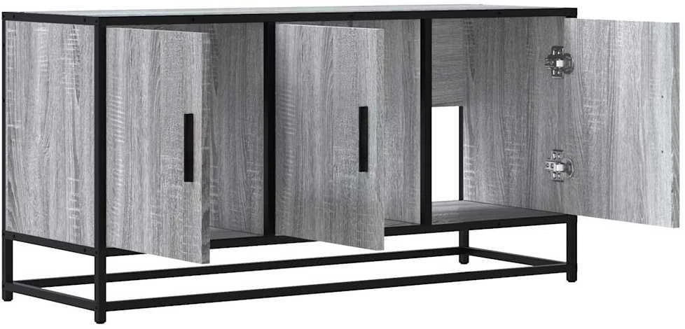TV staliukas Televizoriaus spintelė, pilka, 100x35x50cm, mediena ir metalas