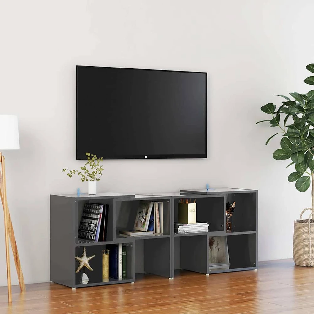 TV staliukas Televizoriaus spintelė, pilka, 104x30x52cm, apdirbta mediena