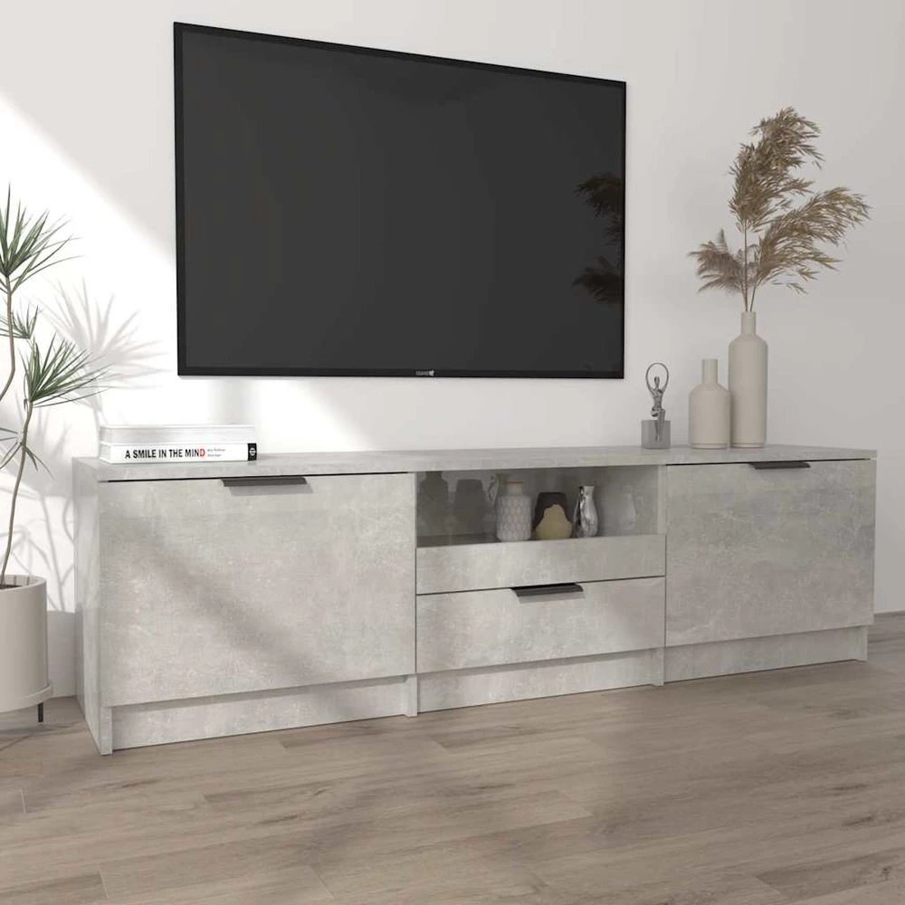 TV staliukas Televizoriaus spintelė, pilka, 140x35x40cm, apdirbta mediena