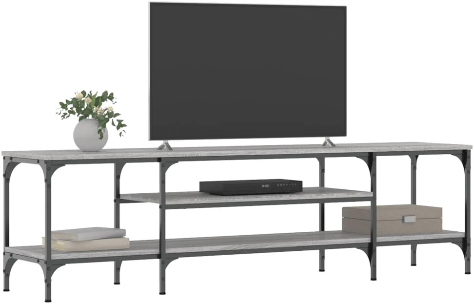 TV staliukas Televizoriaus spintelė, pilka, 161x35x45cm, mediena ir geležis