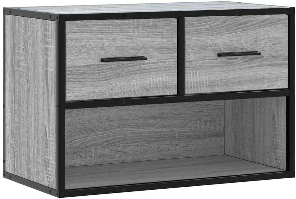 TV staliukas Televizoriaus spintelė, pilka, 60x31x39,5cm, mediena ir metalas