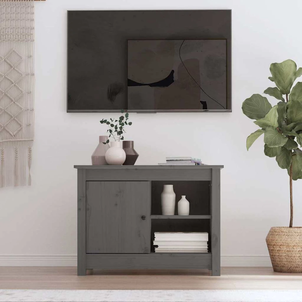 TV staliukas Televizoriaus spintelė, pilka, 70x36,5x52cm, pušies masyvas