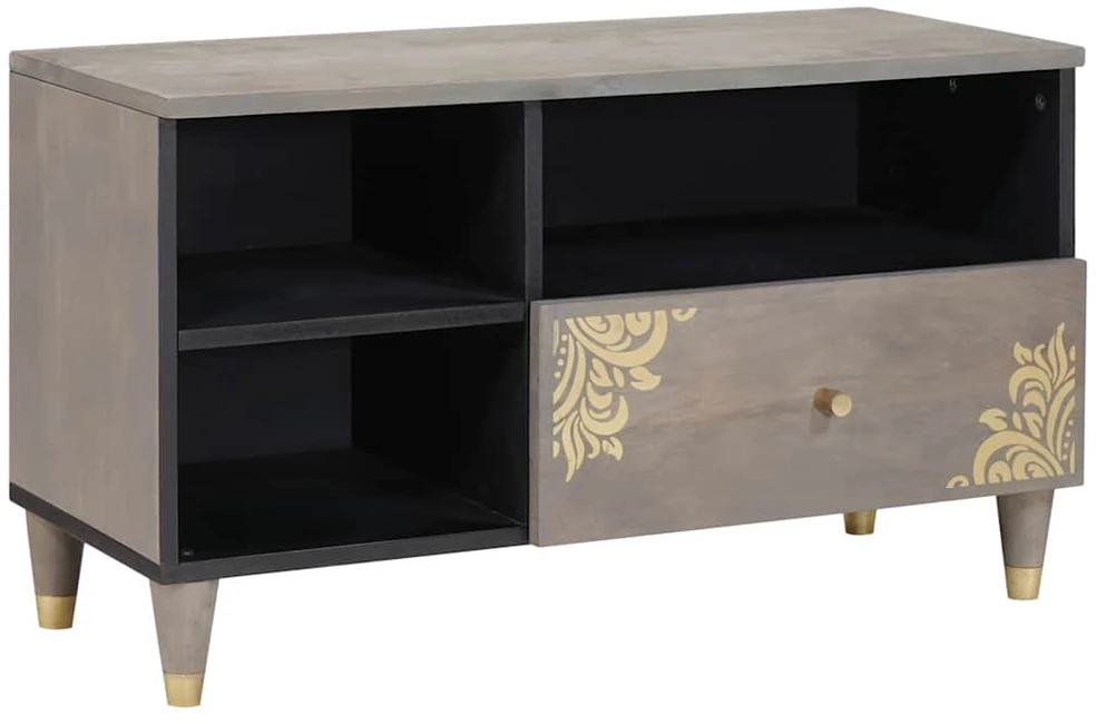 Televizoriaus spintelė Pilka 80 x 33 x 46 cm Kietas mango medis