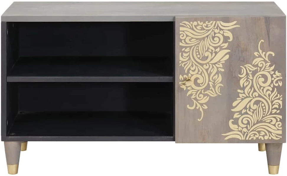 Televizoriaus spintelė Pilka 80 x 33 x 46 cm Kietas mango medis
