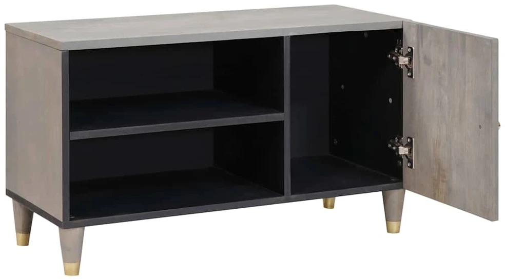Televizoriaus spintelė Pilka 80 x 33 x 46 cm Kietas mango medis