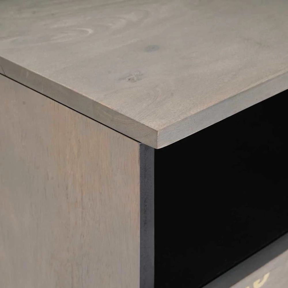 Televizoriaus spintelė Pilka 80 x 33 x 46 cm Kietas mango medis