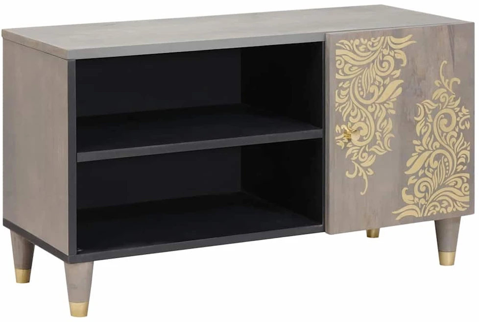 Televizoriaus spintelė Pilka 80 x 33 x 46 cm Kietas mango medis