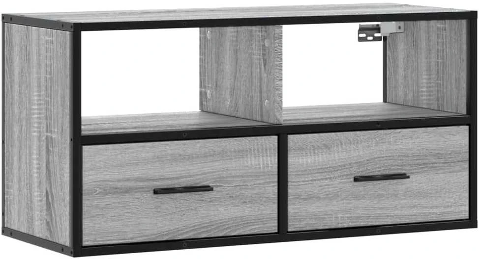 TV staliukas Televizoriaus spintelė, pilka, 80x31x39,5cm, mediena ir metalas