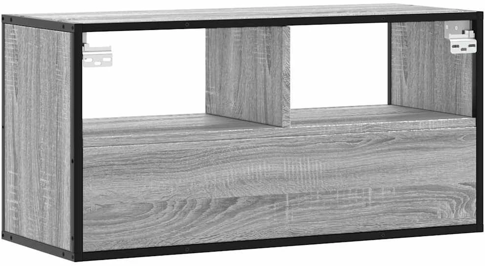 TV staliukas Televizoriaus spintelė, pilka, 80x31x39,5cm, mediena ir metalas