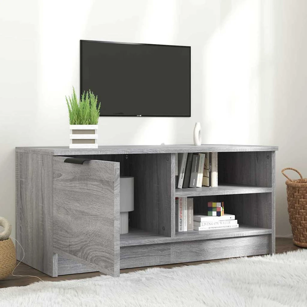 TV staliukas Televizoriaus spintelė, pilka, 80x35x36,5cm, apdirbta mediena