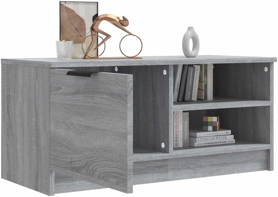 TV staliukas Televizoriaus spintelė, pilka, 80x35x36,5cm, apdirbta mediena