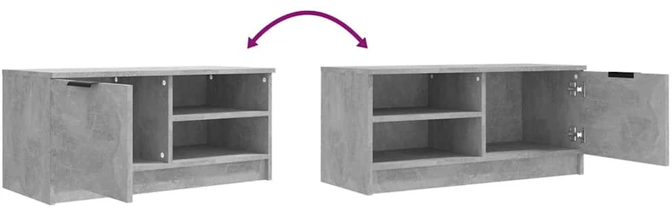 TV staliukas Televizoriaus spintelė, pilka, 80x35x36,5cm, apdirbta mediena