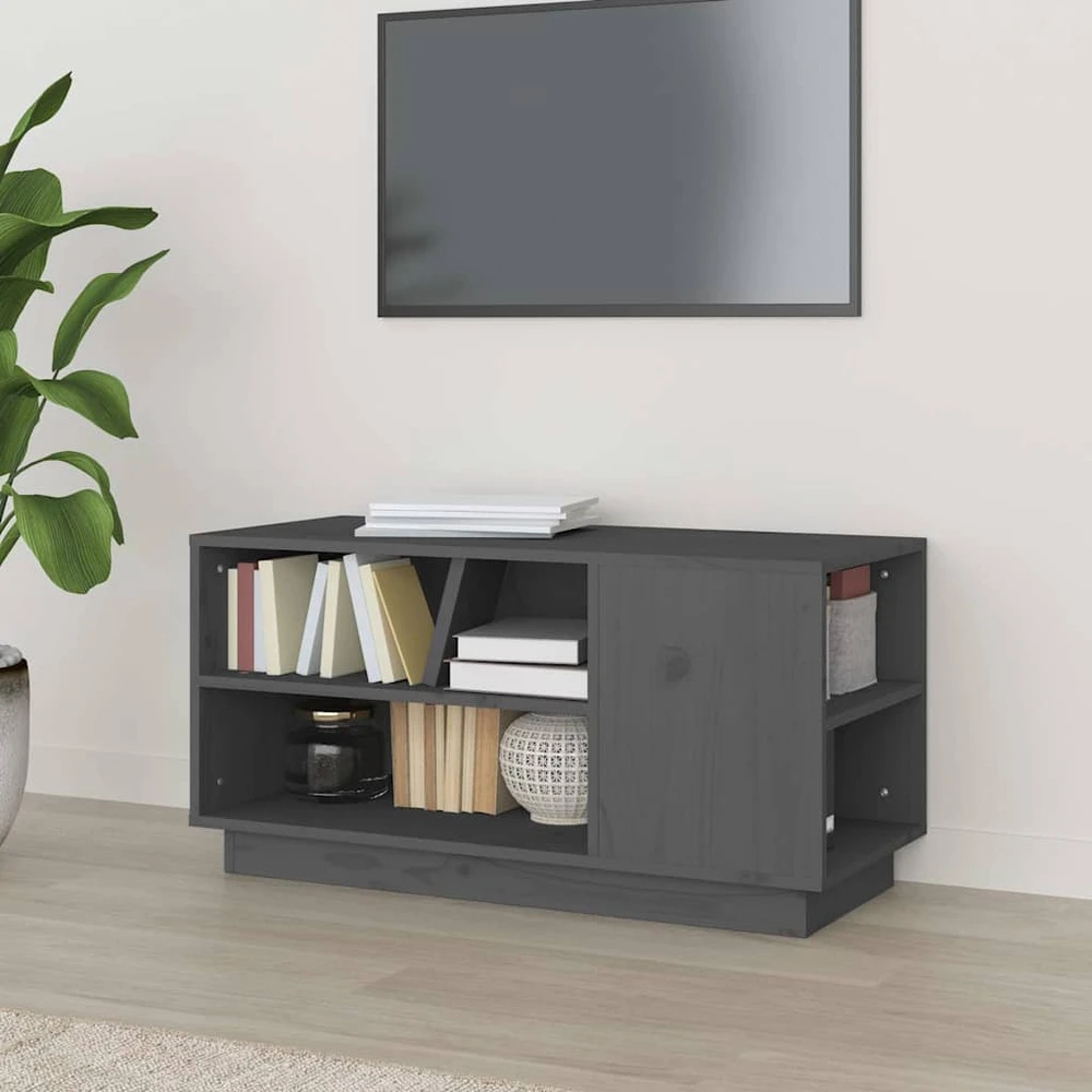 TV staliukas Televizoriaus spintelė, pilka, 80x35x40,5cm, pušies masyvas