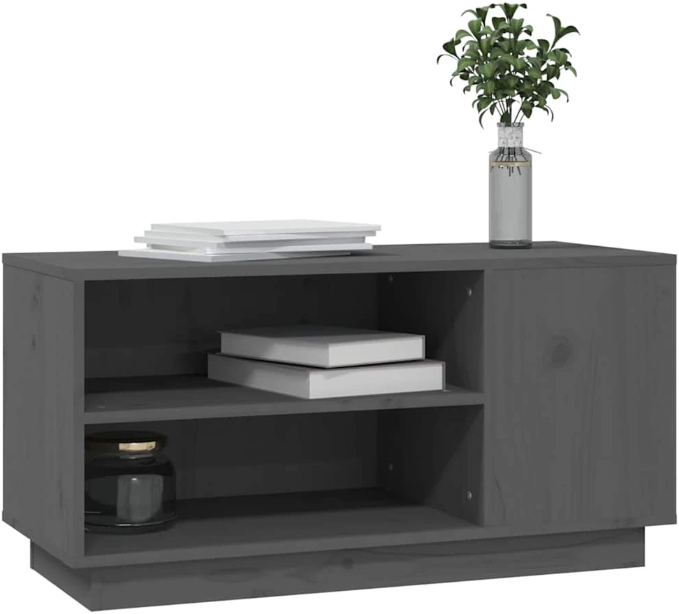 TV staliukas Televizoriaus spintelė, pilka, 80x35x40,5cm, pušies masyvas