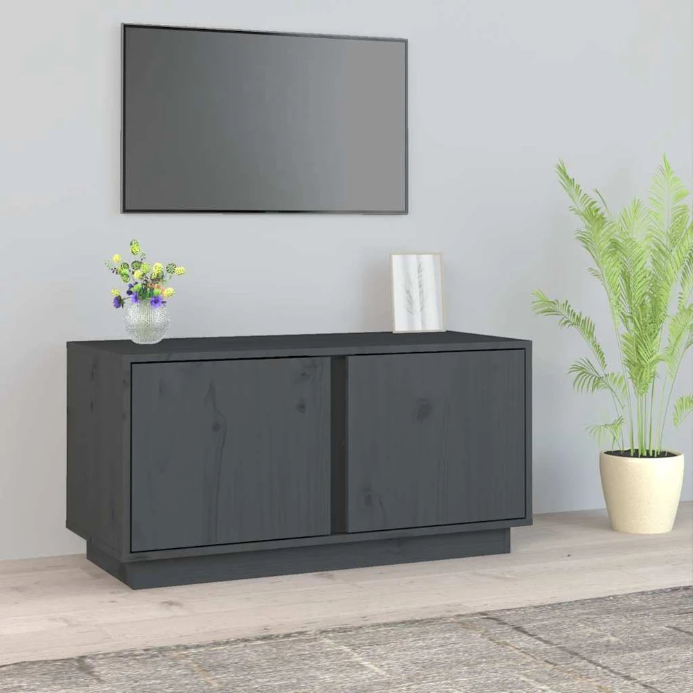 TV staliukas Televizoriaus spintelė, pilka, 80x35x40,5cm, pušies masyvas