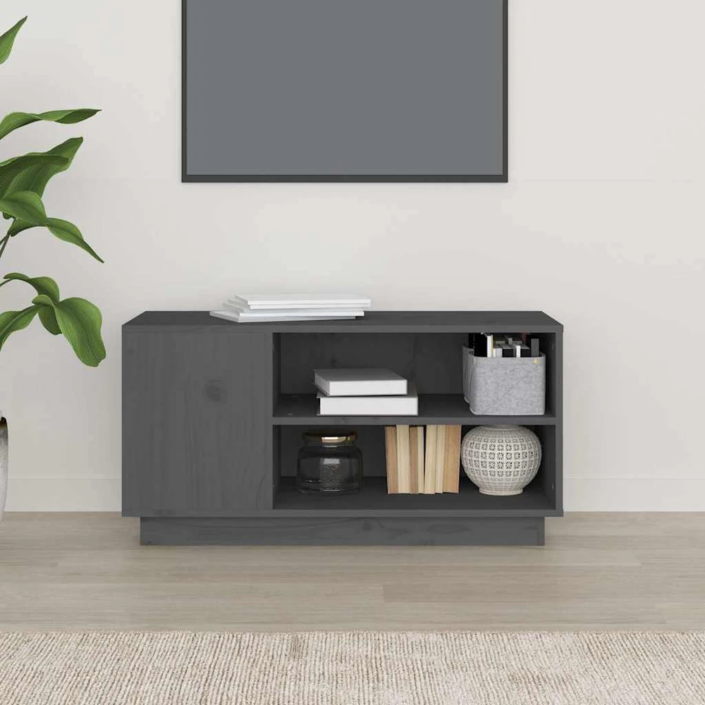 TV staliukas Televizoriaus spintelė, pilka, 80x35x40,5cm, pušies masyvas