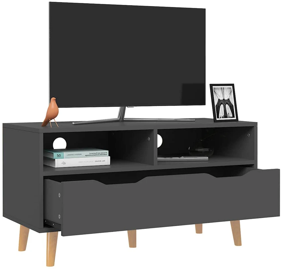 TV staliukas Televizoriaus spintelė, pilka, 90x40x48,5cm, apdirbta mediena