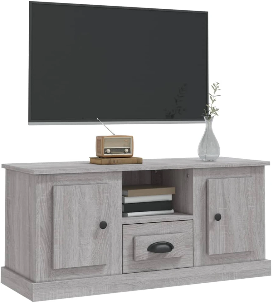 TV staliukas Televizoriaus spintelė, pilka ąžuolo, 100x35,5x45cm, mediena