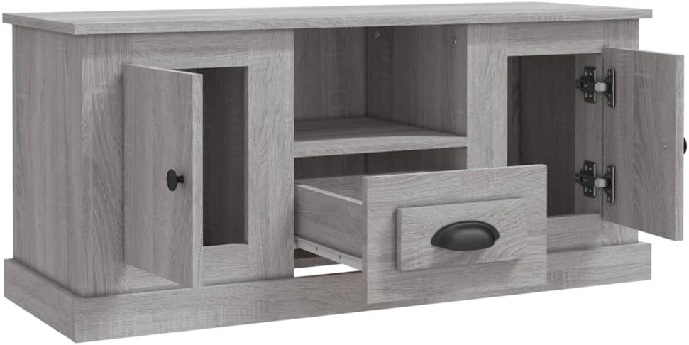 TV staliukas Televizoriaus spintelė, pilka ąžuolo, 100x35,5x45cm, mediena