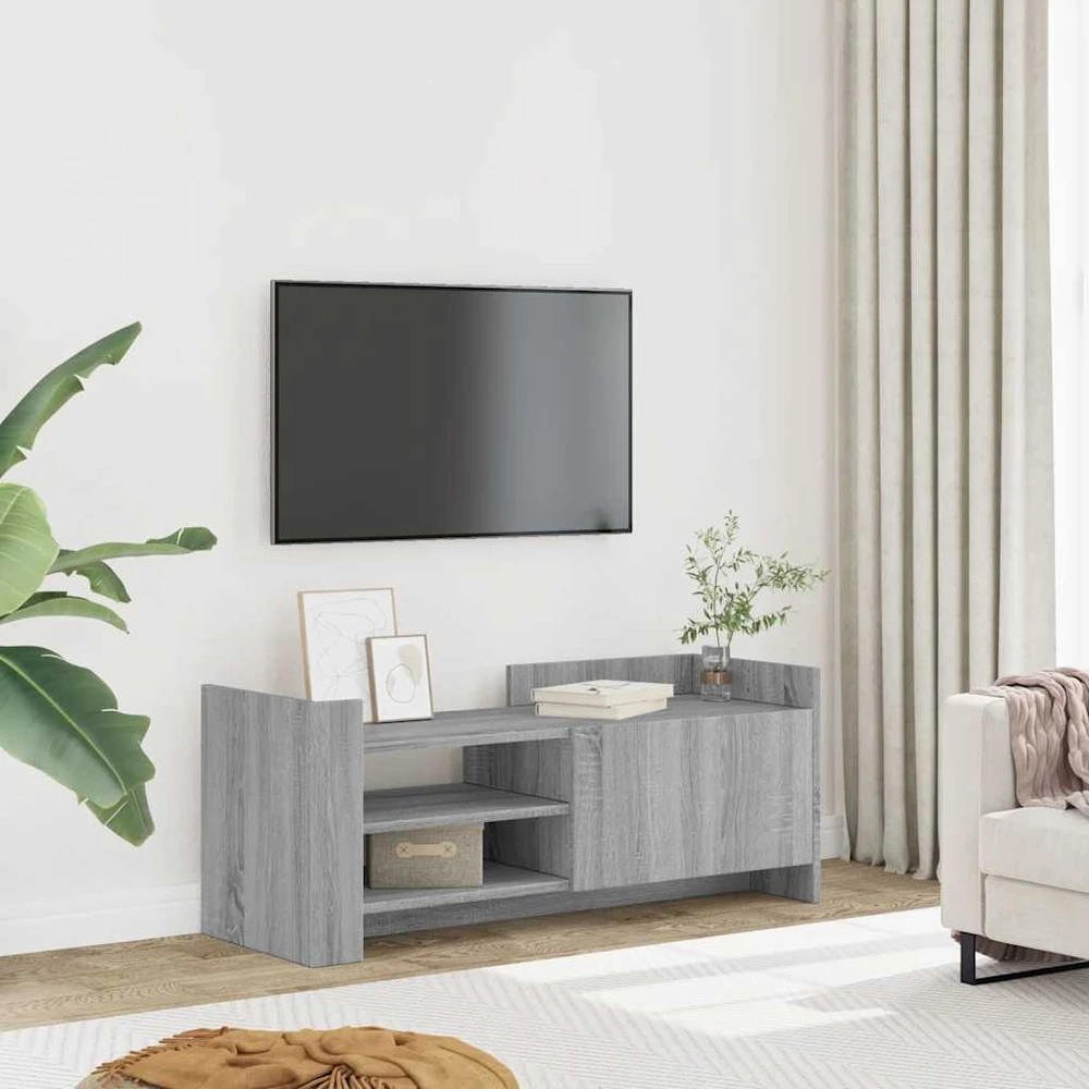 TV staliukas Televizoriaus spintelė, pilka ąžuolo, 100x35x40cm, mediena