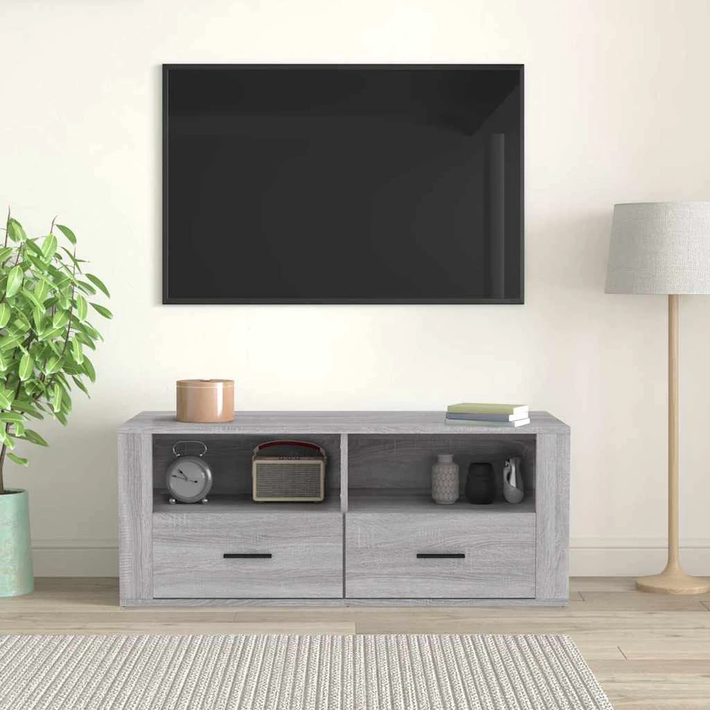 TV staliukas Televizoriaus spintelė, pilka ąžuolo, 100x35x40cm, mediena