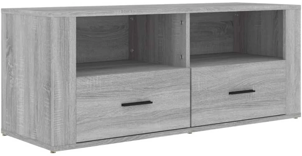 TV staliukas Televizoriaus spintelė, pilka ąžuolo, 100x35x40cm, mediena
