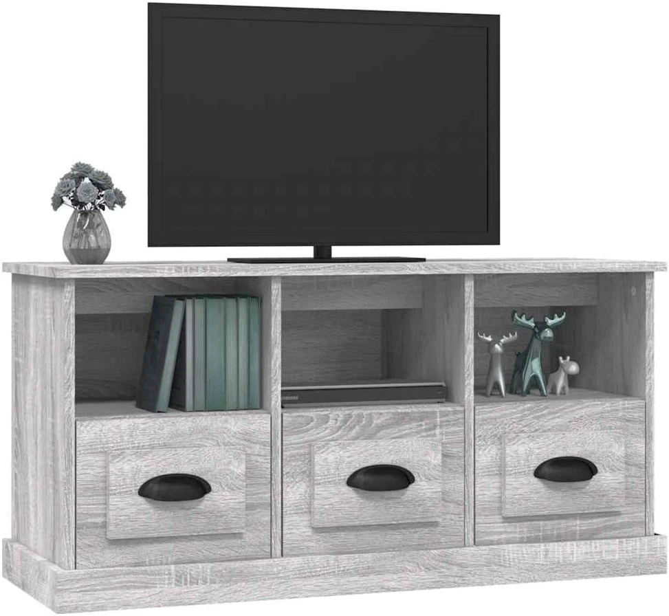 TV staliukas Televizoriaus spintelė, pilka ąžuolo, 100x35x50cm, mediena