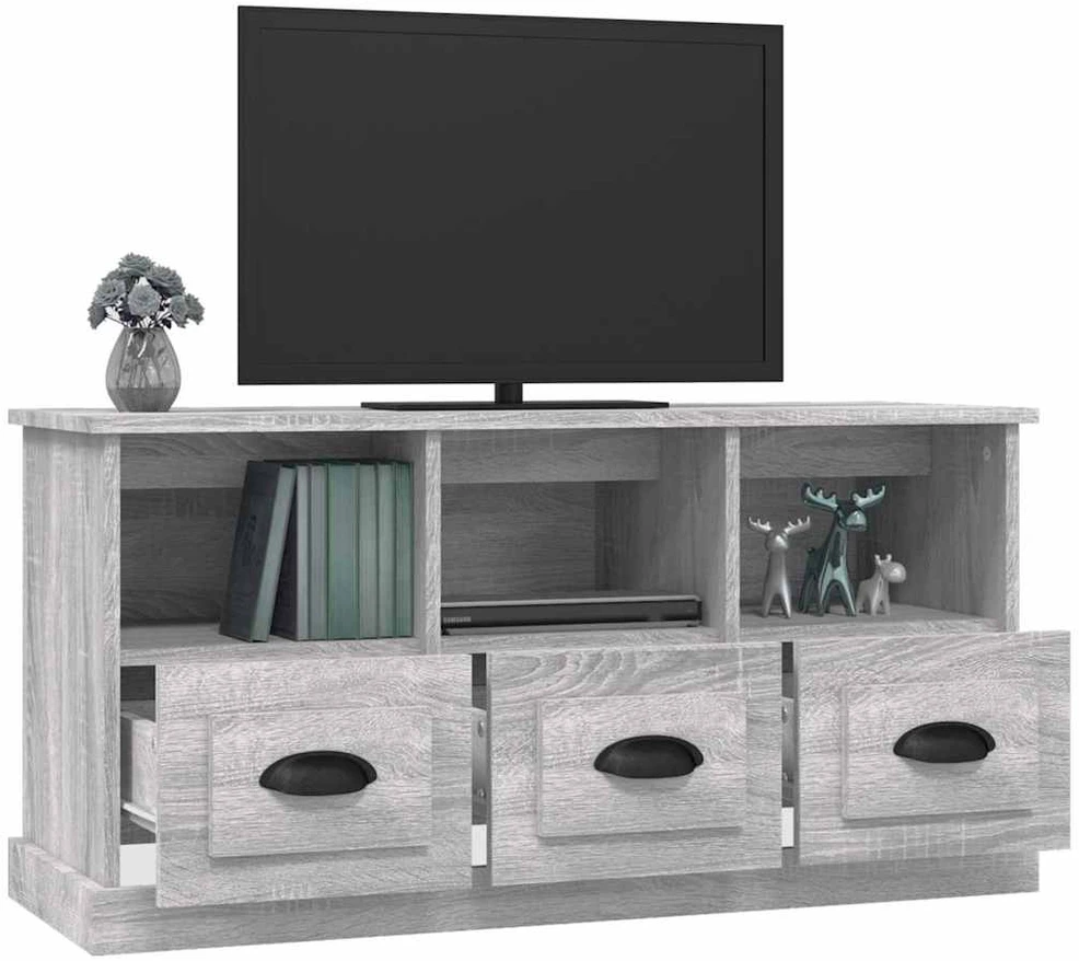 TV staliukas Televizoriaus spintelė, pilka ąžuolo, 100x35x50cm, mediena