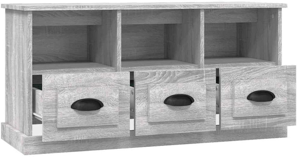 TV staliukas Televizoriaus spintelė, pilka ąžuolo, 100x35x50cm, mediena