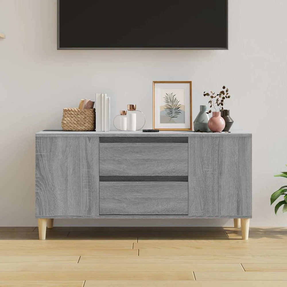 TV staliukas Televizoriaus spintelė, pilka ąžuolo, 102x44,5x50cm, mediena