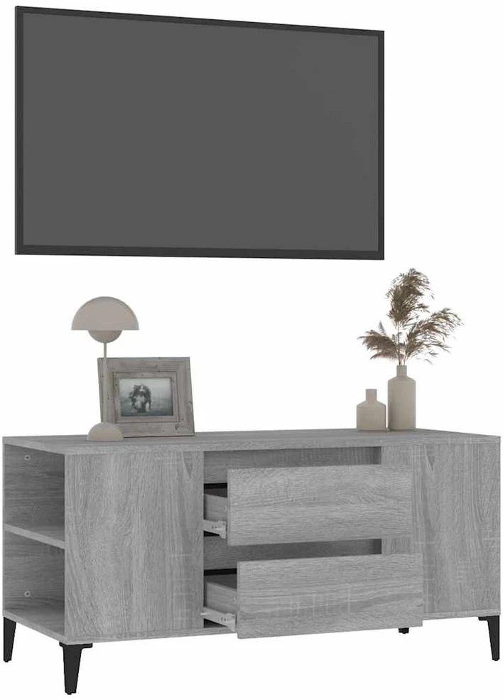 TV staliukas Televizoriaus spintelė, pilka ąžuolo, 102x44,5x50cm, mediena