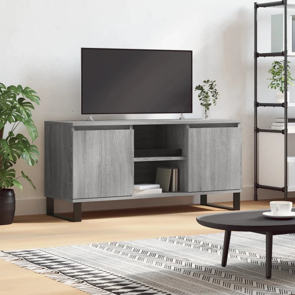 TV staliukas Televizoriaus spintelė, pilka ąžuolo, 104x35x50cm, mediena
