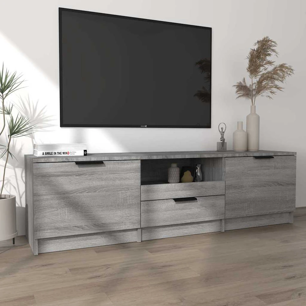 TV staliukas Televizoriaus spintelė, pilka ąžuolo, 140x35x40cm, mediena