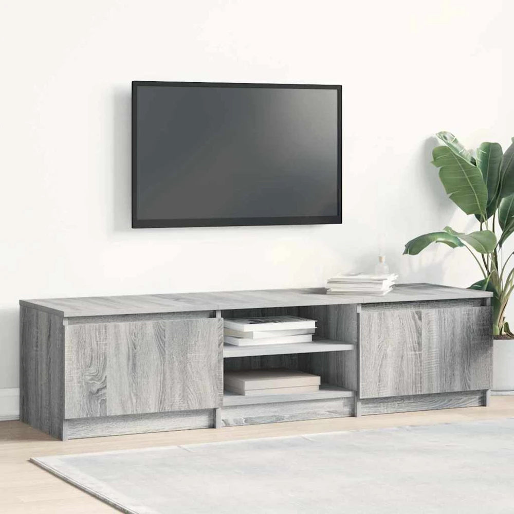 TV staliukas Televizoriaus spintelė, pilka ąžuolo, 140x40x35,5cm, mediena