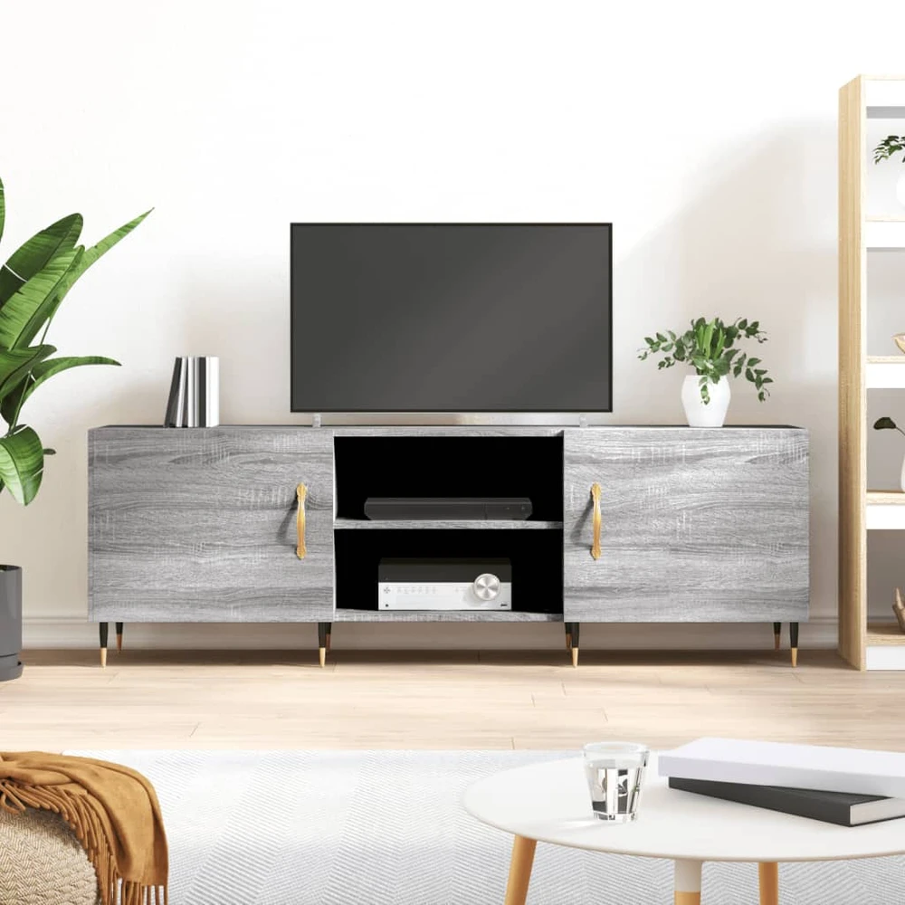 TV staliukas Televizoriaus spintelė, pilka ąžuolo, 150x30x50cm, mediena