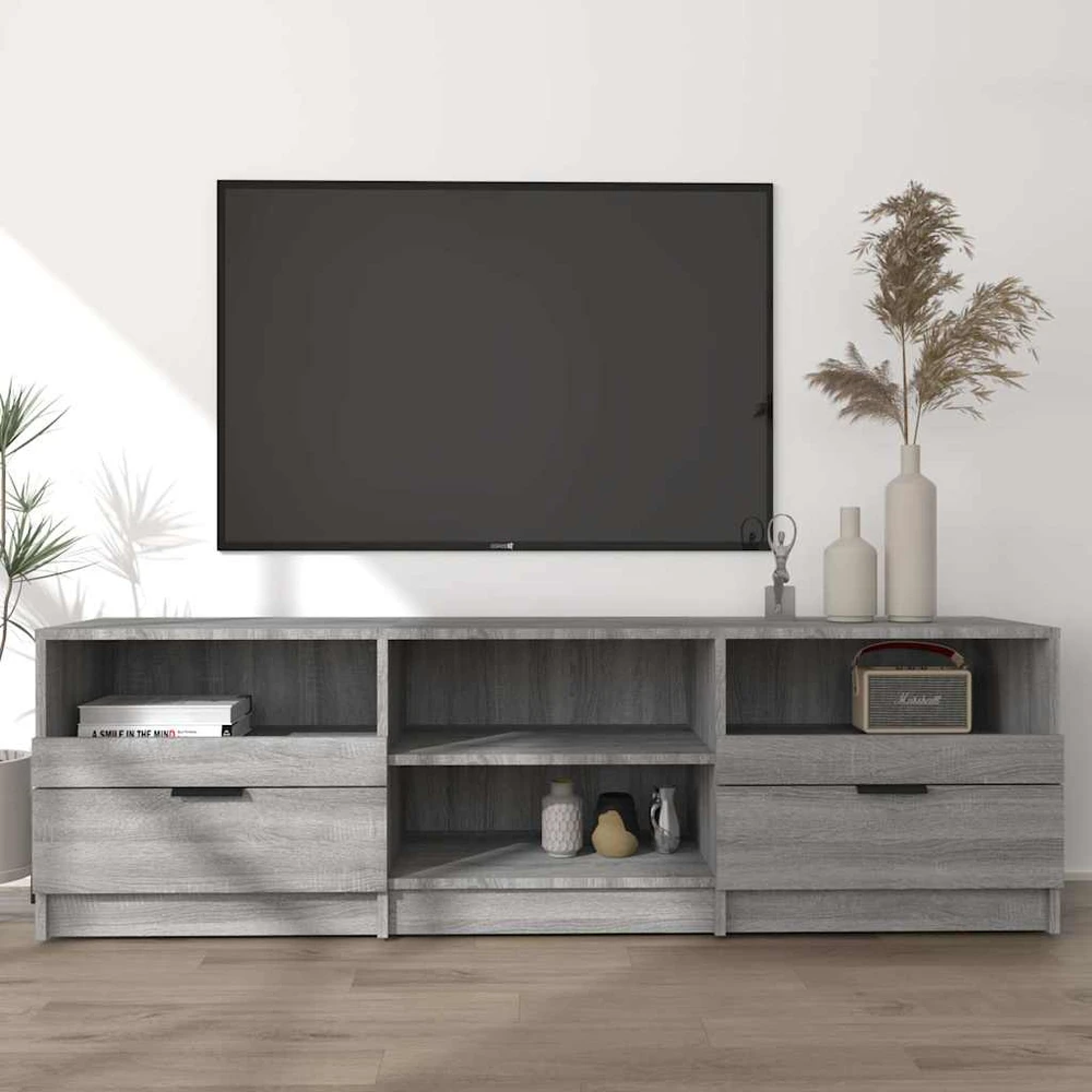 TV staliukas Televizoriaus spintelė, pilka ąžuolo, 150x33,5x45cm, mediena