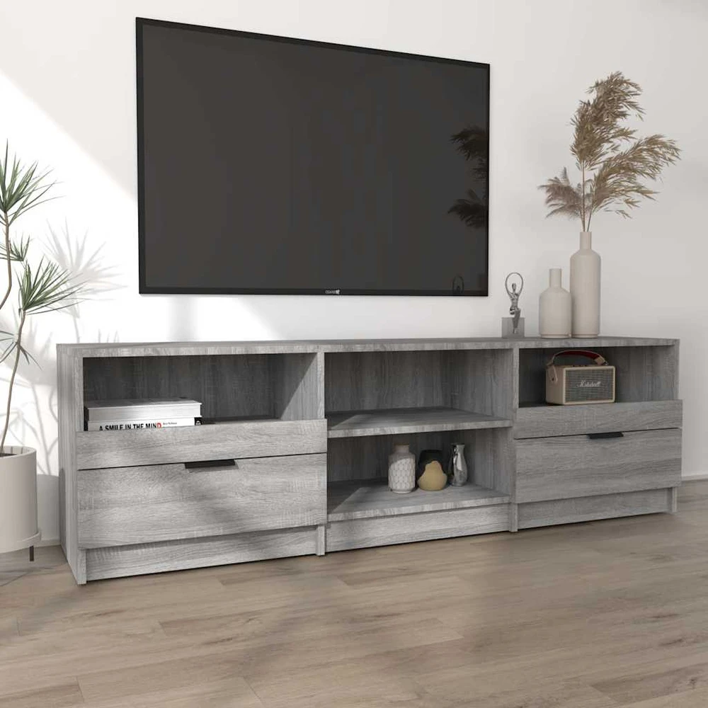 TV staliukas Televizoriaus spintelė, pilka ąžuolo, 150x33,5x45cm, mediena