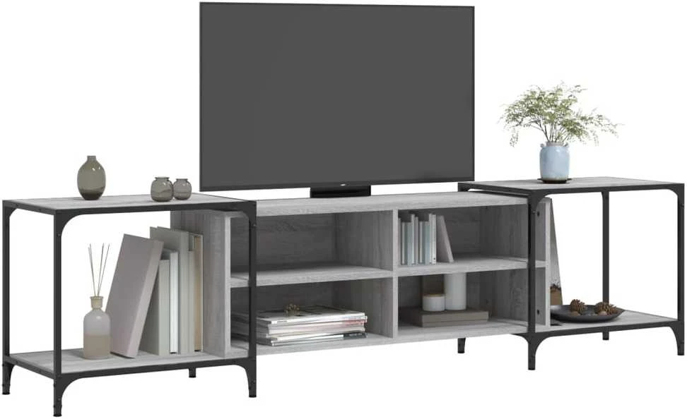 TV staliukas Televizoriaus spintelė, pilka ąžuolo, 203x37x50cm, mediena