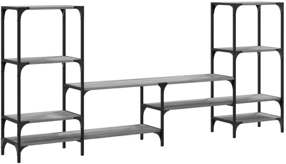 TV staliukas Televizoriaus spintelė, pilka ąžuolo, 206,5x28,5x95cm, mediena