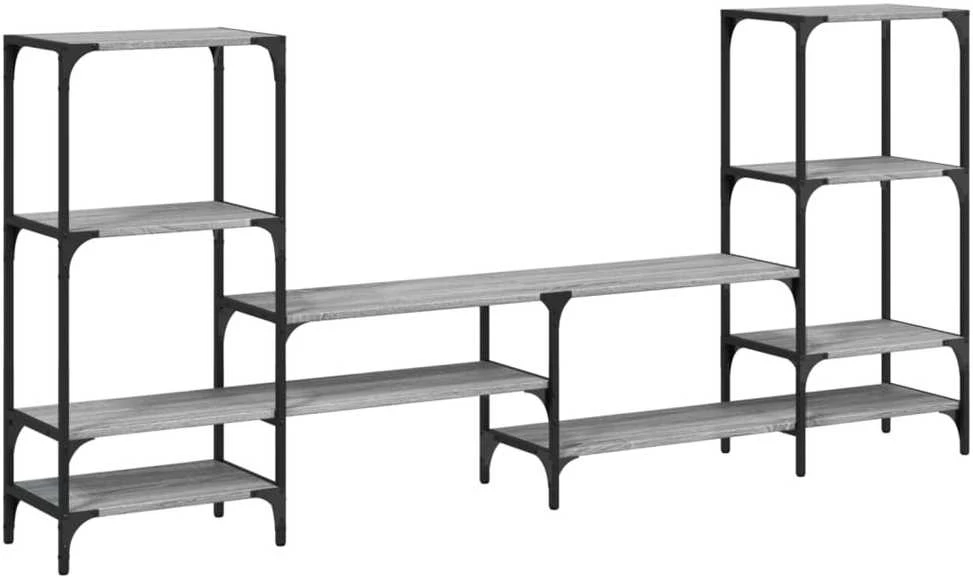 TV staliukas Televizoriaus spintelė, pilka ąžuolo, 206,5x28,5x95cm, mediena