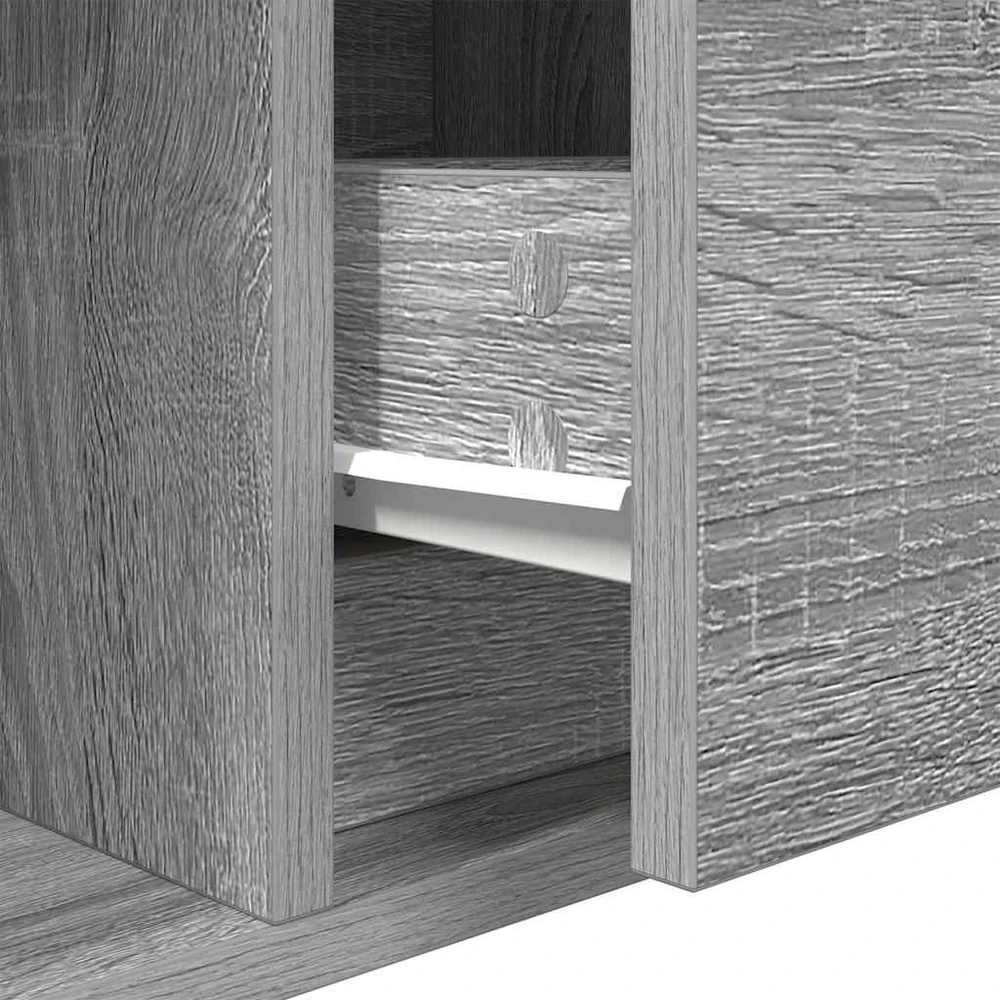 TV staliukas Televizoriaus spintelė, pilka ąžuolo, 80x31x25,5 cm, mediena