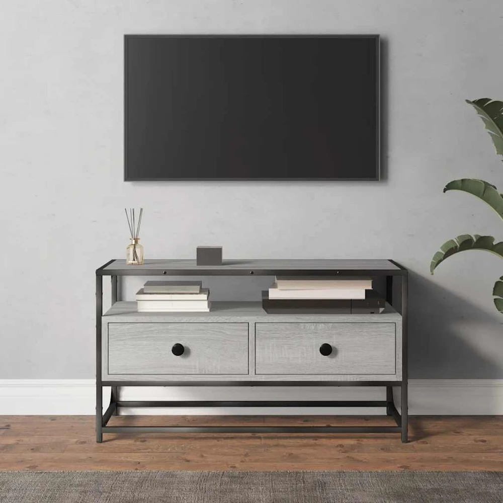 TV staliukas Televizoriaus spintelė, pilka ąžuolo, 80x35x45cm, mediena